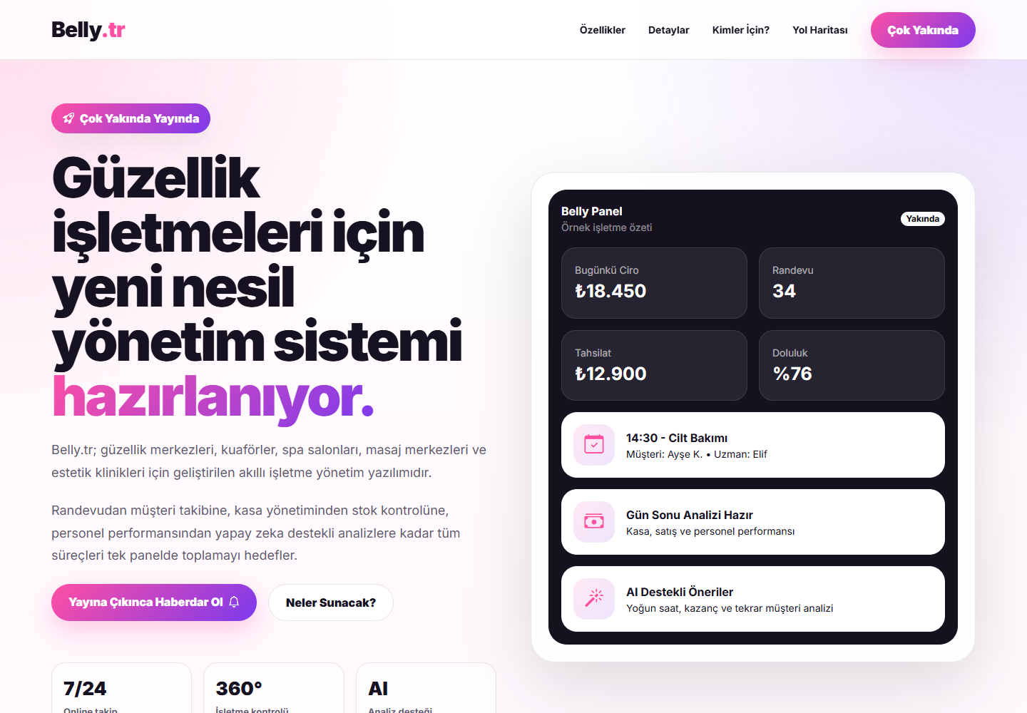 Belly web ana sayfası