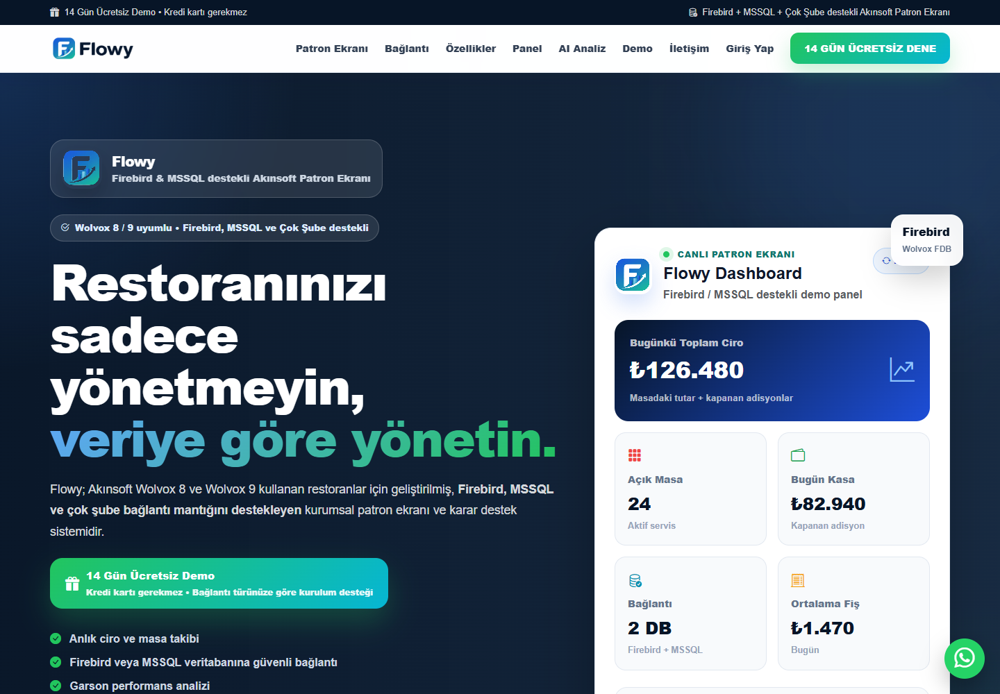 Flowy web ana sayfası